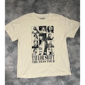 Taylor Swift the Eras Tour Cream Beige T-Shirt Official Merch, Size XL
